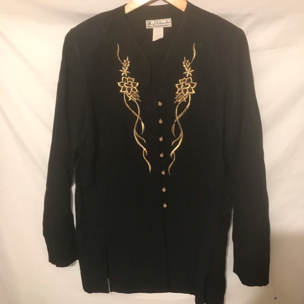 Vintage black and gold two piece blazer set